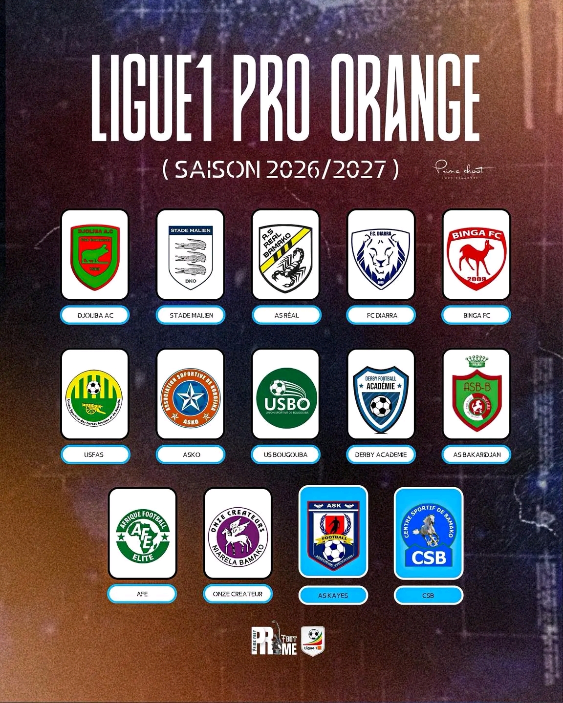 Les 14 รฉquipes pour la prochaine saison de la ligue1 pro ๐ฒ๐ฑ